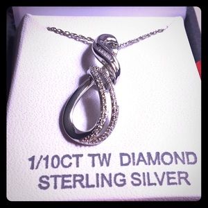 Diamond and Sterling Silver Necklace